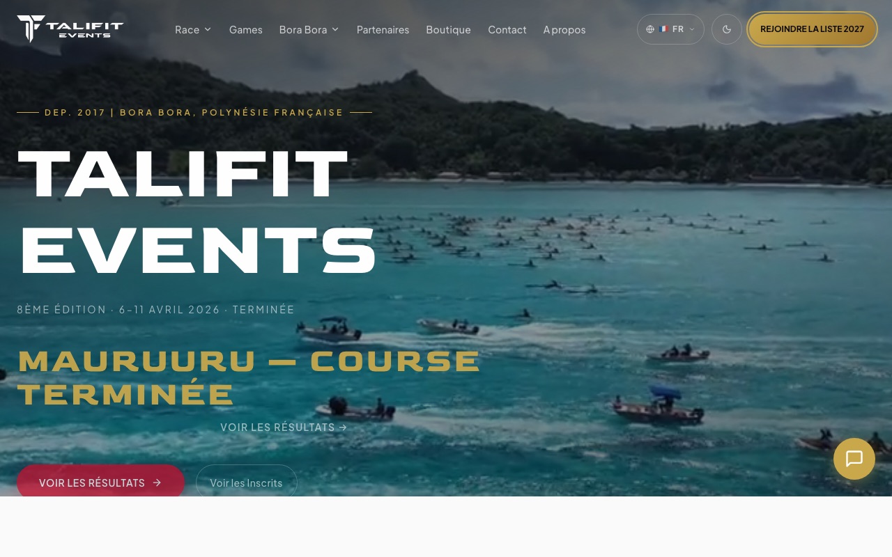 Aperçu du site Talifit Events